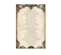 Arte mural de Salmos - Decoración Metálica Motivacional Religiosa Rústica de Salmos - Arte de Pared Motivacional en Español | para Habitación, Hogar, Dormitorio, Jardín, Vacaciones, Restaurante, Hotel