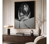 Arte Mural En Lienzo Arco Circular Cubo Suspendido, Paisaje Desértico Cósmico Lienzo Impresión Artística Póster Cuadro Pared Decor De Pared Sala De Estar Cocina Dormitorio Hogar 60×90 cm, Sin Marco