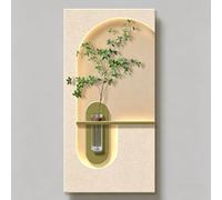 Arte Mural en Relieve de Arenisca 3D, decoración Moderna de Paisaje con iluminación LED, decoración de Lujo para el hogar, Ideal para entradas y pasillos (Blanco7 70 * 140cm/27.6 * 55.1in)