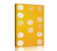 Arte mural estilo bohemio minimalista Impresiones de lunares Arte abstracto Decoración mural amarillo y blanco Listos para colgar para el espacio habitable Póster interior Cuadro interior 85x120cm