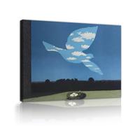 Arte mural estilo Surrealista de Lienzo de Rene Magritte, estampado azul de pájaro en el cielo Le Retour, pósters de arte mural en salón, dormitorio, decoración mural retro interior 80x96cm