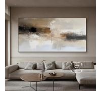 Arte mural grande de bosque verde, impresión de paisaje verde, imágenes artísticas para sala de estar, decoración de pared familiar (53 x 112 cm/21 x 44 pulgadas) con marco negro