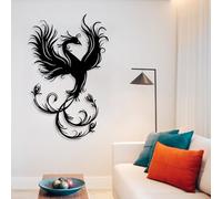 Arte Mural metálico Minimalista Moderno, decoración del hogar, fénix, fénix en Vuelo, Obra de Arte de Aves, Criatura mítica, Escultura de Pared de Animales Grandes, Obra de Arte Moderna para Sala de