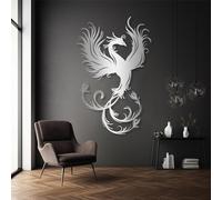 Arte Mural metálico Minimalista Moderno, decoración del hogar, fénix, fénix en Vuelo, Obra de Arte de Aves, Criatura mítica, Escultura de Pared de Animales Grandes, Obra de Arte Moderna para Sala de
