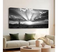 Arte mural para sala de estar, imágenes del desierto de Joshua Tree, mural con paisaje al atardecer, pintura del Parque Nacional, póster del desierto de California (40 x 82 cm/16 x 32 pulgadas)