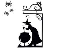 Arte Mural Silueta Metálica De Hierro Estilo Halloween Con Y Caldero