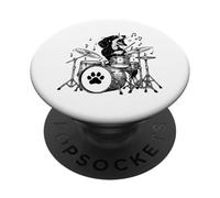 Arte Musical del Baterista de Dachshund PopSockets PopGrip Adhesivo