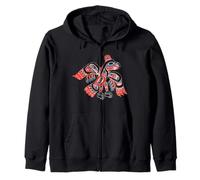 Arte Nativo Americano de Alaska Tlingit Haida Eagle Tribal Sudadera con Capucha