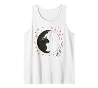 Arte Natural japonés: Yin Yang Cat Sakura Art Zen Camiseta sin Mangas