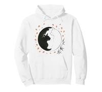 Arte Natural japonés: Yin Yang Cat Sakura Art Zen Sudadera con Capucha