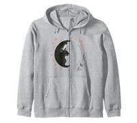 Arte Natural japonés: Yin Yang Cat Sakura Art Zen Sudadera con Capucha