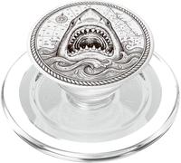 Arte náutico de Mapa Marino de Gran tiburón Blanco Vintage PopSockets PopGrip para MagSafe