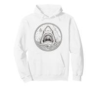 Arte náutico de Mapa Marino de Gran tiburón Blanco Vintage Sudadera con Capucha