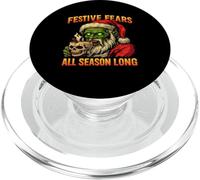 Arte navideño de Papá Noel con Zombis y Terror navideño PopSockets PopGrip para MagSafe