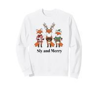 Arte navideño de Zorros Reno y Elfo de Navidad Sly and Merry Sudadera