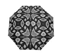 Arte Negro Arte Magnífico Bohemia Paraguas Plegable Automático Paraguas de Viaje Mujer Niño Niña Protección UV Resistencia Viento Impermeable