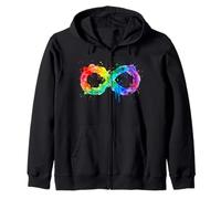 Arte Neurodivergente Rainbow Splash Infinity para Adultos Sudadera con Capucha