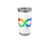 Arte Neurodivergente Rainbow Splash Infinity para adultos Vaso térmico de acero inoxidable de doble pared