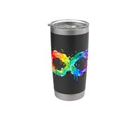 Arte Neurodivergente Rainbow Splash Infinity para adultos Vaso térmico de acero inoxidable de doble pared