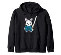 Arte Ninja Japonés y Conejo Samurai Japón Sudadera con Capucha