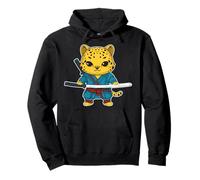 Arte Ninja Japonés y Leopardo Samurai Japonés Sudadera con Capucha