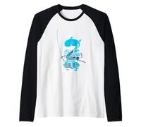 Arte Ninja japonés y tiburón Samurai japonés Camiseta Manga Raglan