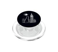 Arte Nocturno de London Cat Skyline Big Ben Moon PopSockets PopGrip para MagSafe