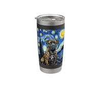Arte nocturno estrellado de Cane Corso Dog van Gogh Vaso térmico de acero inoxidable de doble pared