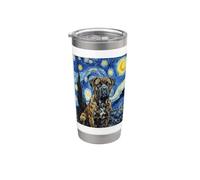 Arte nocturno estrellado de Cane Corso Dog van Gogh Vaso térmico de acero inoxidable de doble pared
