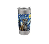 Arte nocturno estrellado de Cane Corso Dog van Gogh Vaso térmico de acero inoxidable de doble pared