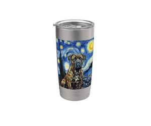 Arte nocturno estrellado de Cane Corso Dog van Gogh Vaso térmico de acero inoxidable de doble pared
