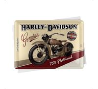 Arte nostálgico - Cartel de metal postal con texto "Harley Davidson Motorcycles 750 Flathead".