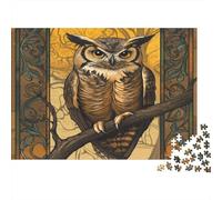 Arte Nouveau Búho cornudo Rompecabezas Puzzle,1000pcs (75x50cm) Adulto Juego EduGatoivo Decoración del Hogar