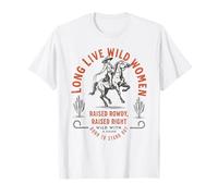 Arte Occidental de Wild Women Cowgirl Criada, alborotada y Criada a la Derecha Camiseta