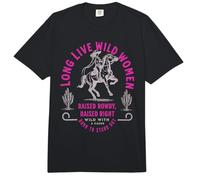 Arte Occidental de Wild Women Cowgirl Criada, alborotada y Criada a la Derecha Comfort Colors Adult Heavyweight T-Shirt