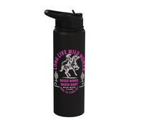 Arte occidental de Wild Women Cowgirl criada, alborotada y criada a la derecha Stainless Steel Insulated Water Bottle
