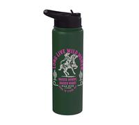 Arte occidental de Wild Women Cowgirl criada, alborotada y criada a la derecha Stainless Steel Insulated Water Bottle