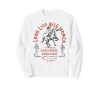 Arte Occidental de Wild Women Cowgirl Criada, alborotada y Criada a la Derecha Sudadera