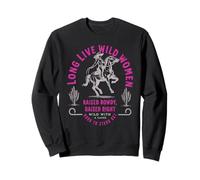Arte Occidental de Wild Women Cowgirl Criada, alborotada y Criada a la Derecha Sudadera