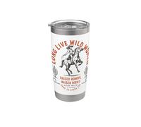 Arte occidental de Wild Women Cowgirl criada, alborotada y criada a la derecha Vaso térmico de acero inoxidable de doble pared