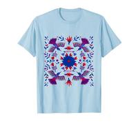 Arte otomí Mexicano Colibrí Floral Tradicional Folk Camiseta