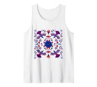Arte otomí Mexicano Colibrí Floral Tradicional Folk Camiseta sin Mangas