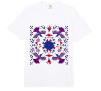 Arte otomí Mexicano Colibrí Floral Tradicional Folk Comfort Colors Adult Heavyweight T-Shirt