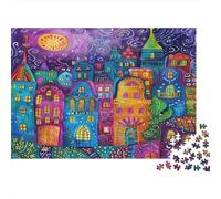 Arte Paisaje Urbano fantasía Puzzle 1000 Piezas Ciudad Púrpura Cartón Reciclado para Niños 12+ Descanso En Casa para Entretenimiento Oferta Mejor Regalo 38x26cm/1000pcs
