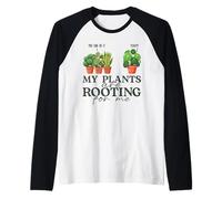 Arte para Amantes de Las Plantas Mis Plantas me están enraizando Camiseta Manga Raglan