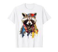 Arte para amantes del mapache | Mapache con motivo de animales coloridos Camiseta