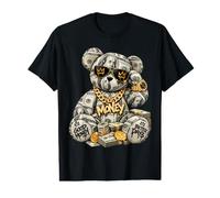 Arte patrimonial de Lujo Money Bear con Dinero en Efectivo al Estilo Callejero Camiseta gráfica económica