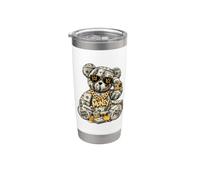 Arte patrimonial de lujo Money Bear con dinero en efectivo al estilo callejero Vaso térmico de acero inoxidable de doble pared