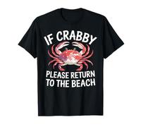 Arte Pintado con cangrejos de If Crabby Please Return to The Beach Camiseta