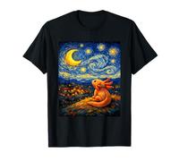 Arte pixelado clásico Divertido de Axolotl Van Gogh Camiseta